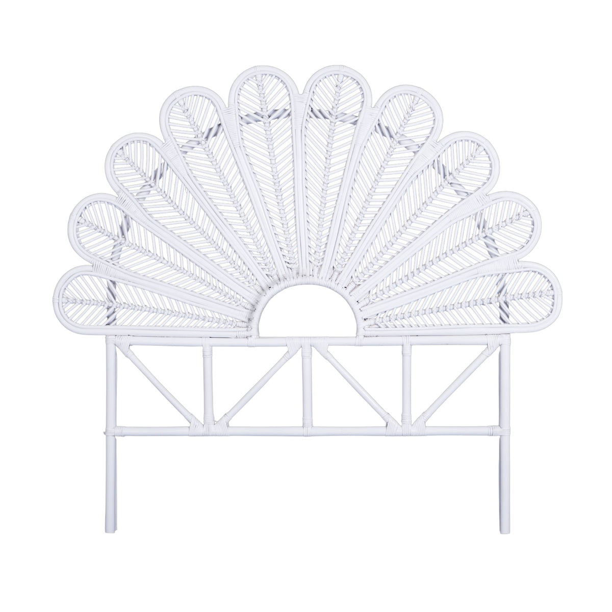 Sunny King Single Rattan Cane Bed Head Headboard White