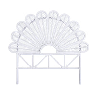 Sunny King Single Rattan Cane Bed Head Headboard White