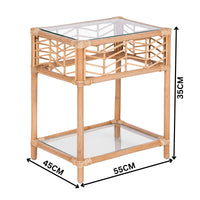 Sunny Rattan Cane Bedside Table Natural