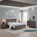 Suno Double Bedroom Suite Bed Frame Bedside Dresser Set Dark Grey