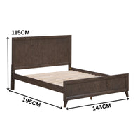 Suno Double Bedroom Suite Bed Frame Bedside Dresser Set Dark Grey