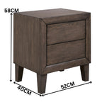 Suno Double Bedroom Suite Bed Frame Bedside Dresser Set Dark Grey