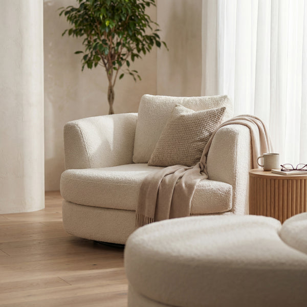 Sunshine Swivel Accent Chair Steel Grey Snow White