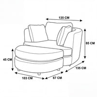 Sunshine Swivel Accent Chair Steel Grey Snow White