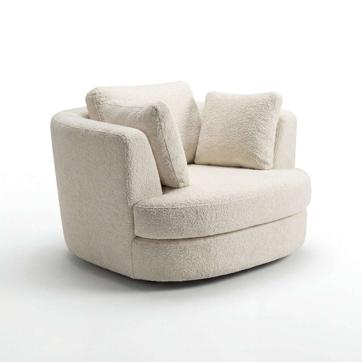 Sunshine Swivel Accent Chair with Ottoman Snow White