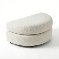 Sunshine Swivel Accent Chair with Ottoman Snow White