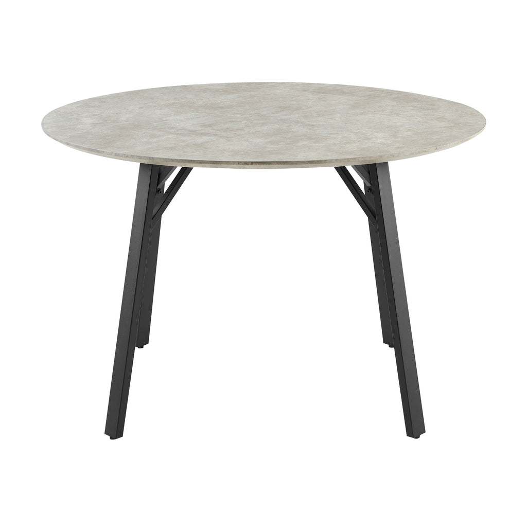 Supreme 120cm Round Dining Table Faux Marble Melamine Top Stone Grey