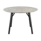 Supreme 120cm Round Dining Table Faux Marble Melamine Top Stone Grey
