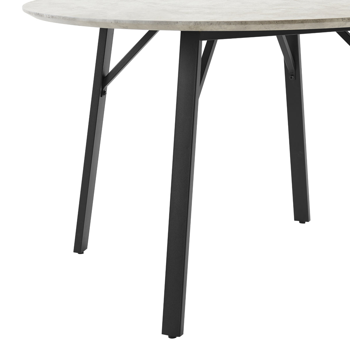 Supreme 120cm Round Dining Table Faux Marble Melamine Top Stone Grey