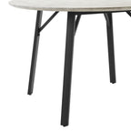 Supreme 120cm Round Dining Table Faux Marble Melamine Top Stone Grey