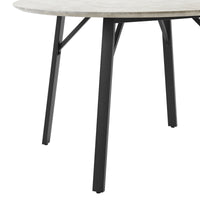 Supreme 120cm Round Dining Table Faux Marble Melamine Top Stone Grey