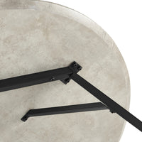 Supreme 120cm Round Dining Table Faux Marble Melamine Top Stone Grey