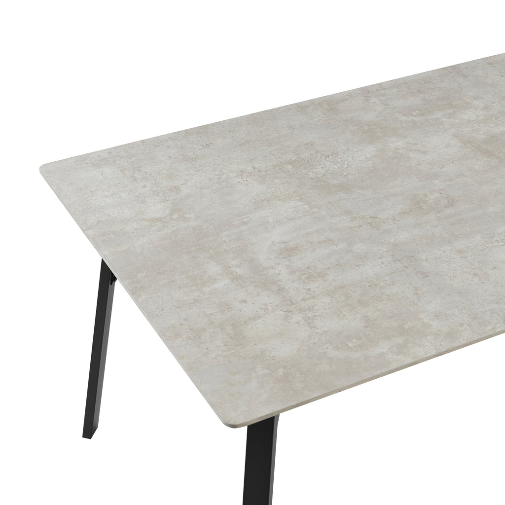 Supreme 200cm Dining Table Faux Marble Melamine Top Stone Grey