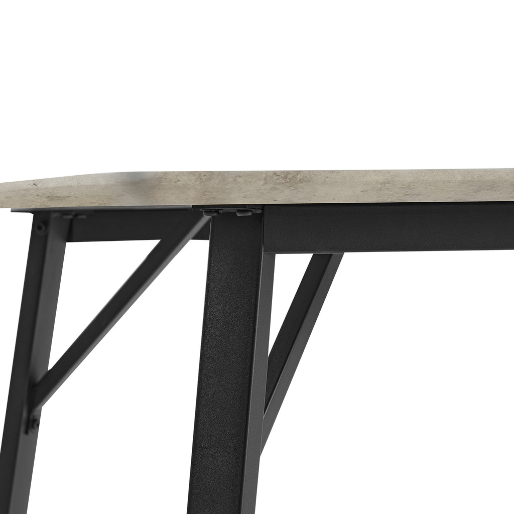 Supreme 200cm Dining Table Faux Marble Melamine Top Stone Grey