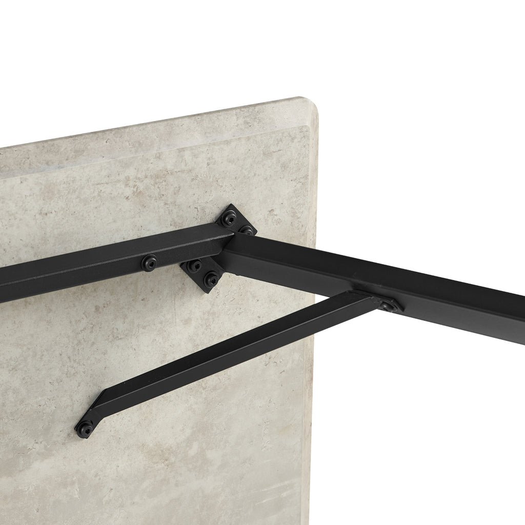 Supreme 200cm Dining Table Faux Marble Melamine Top Stone Grey