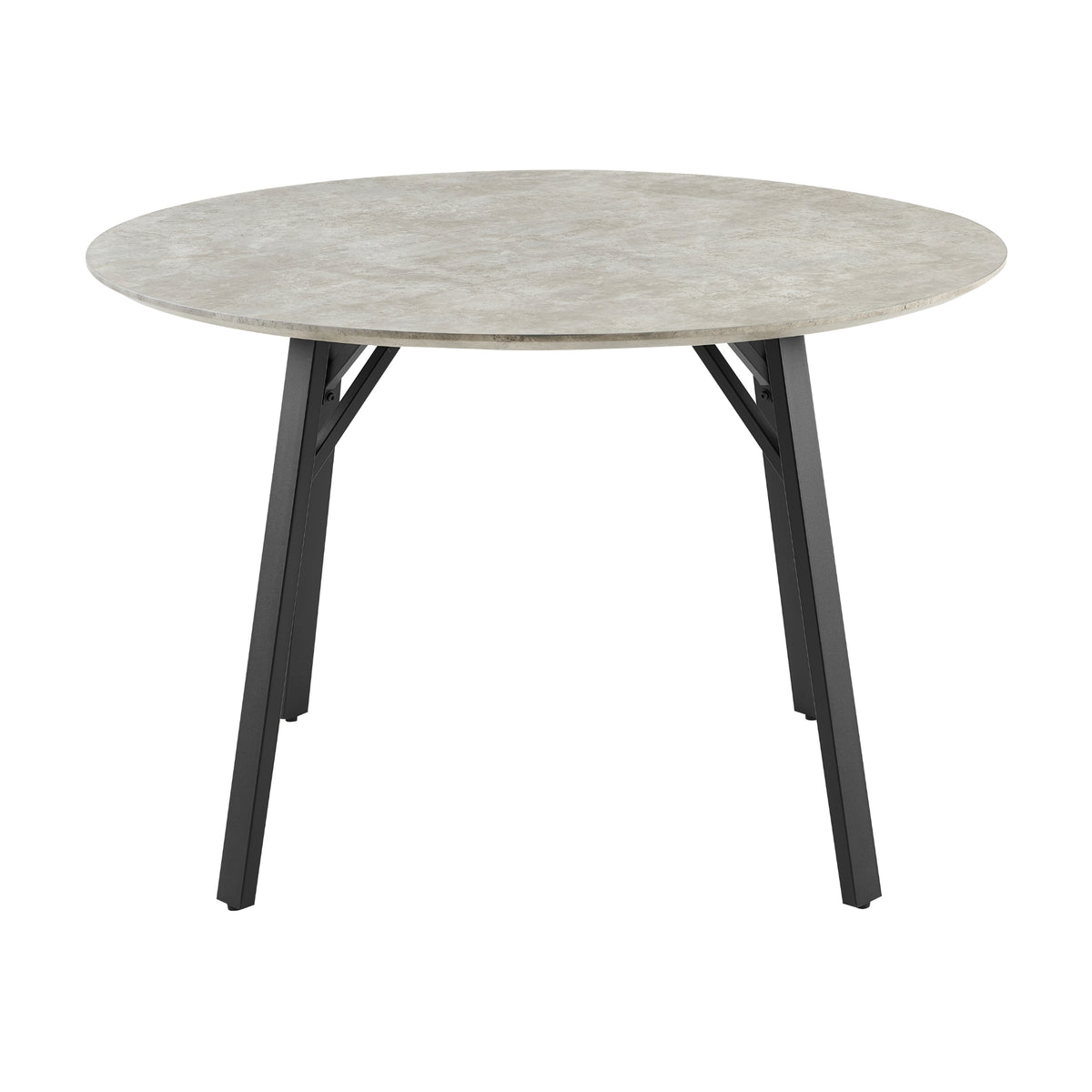 Supreme 5pc Set 120cm Round Dining Table Chair Faux Marble Melamine Top Stone Grey
