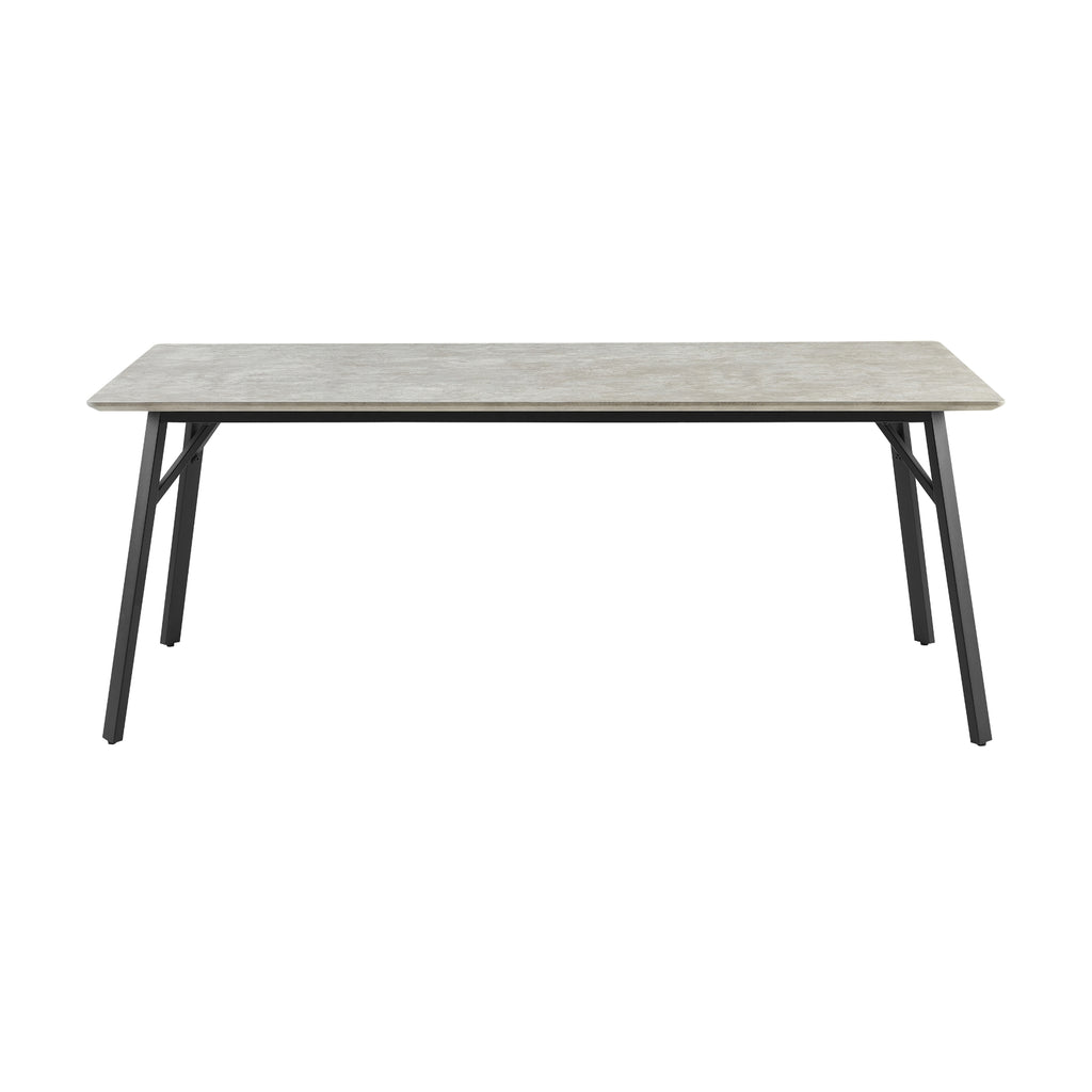 Supreme 7pc Set 200cm Dining Table Chair Faux Marble Melamine Top Stone Grey