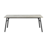 Supreme 7pc Set 200cm Dining Table Chair Faux Marble Melamine Top Stone Grey