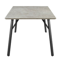 Supreme 7pc Set 200cm Dining Table Chair Faux Marble Melamine Top Stone Grey
