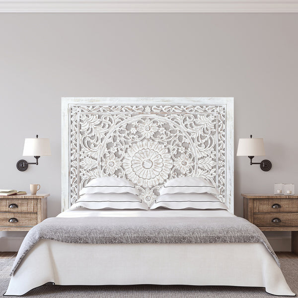 Surya King Bed Headboard Bed Head White