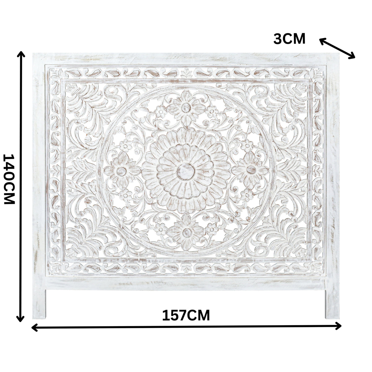 Surya Queen Bed Headboard Bed Head White