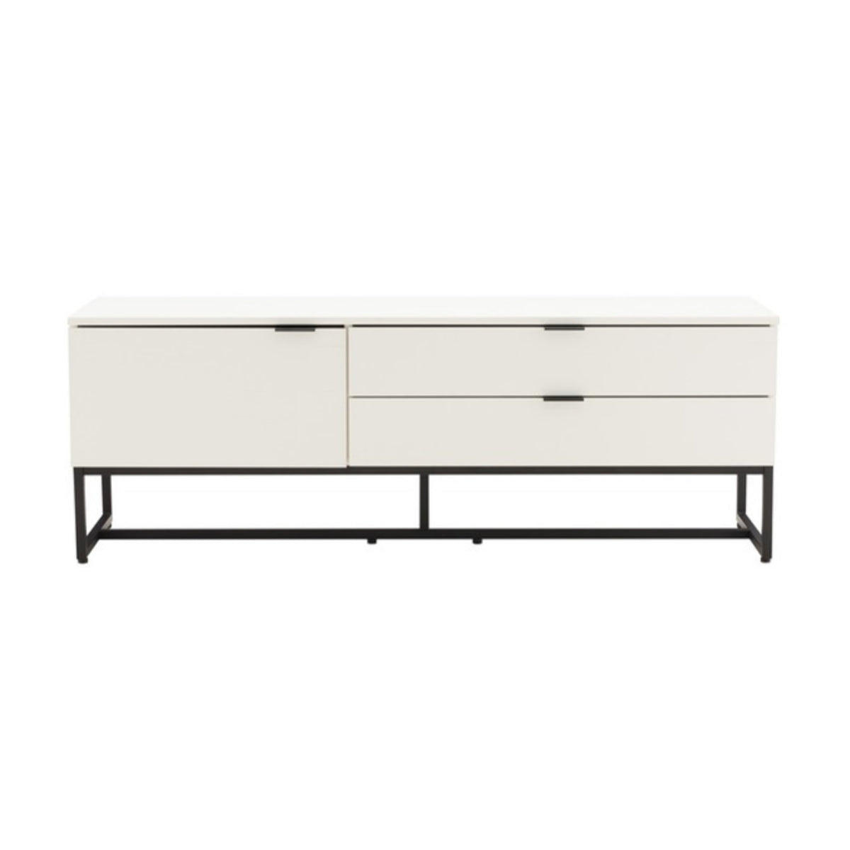 Svana 140cm ETU Entertainment TV Unit White, front view on a white background
