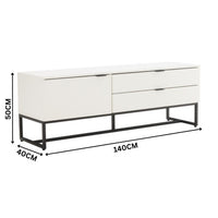 Svana 140cm ETU Entertainment TV Unit White — dimensions diagram