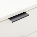 Svana 140cm ETU Entertainment TV Unit White, close-up of the recessed pull