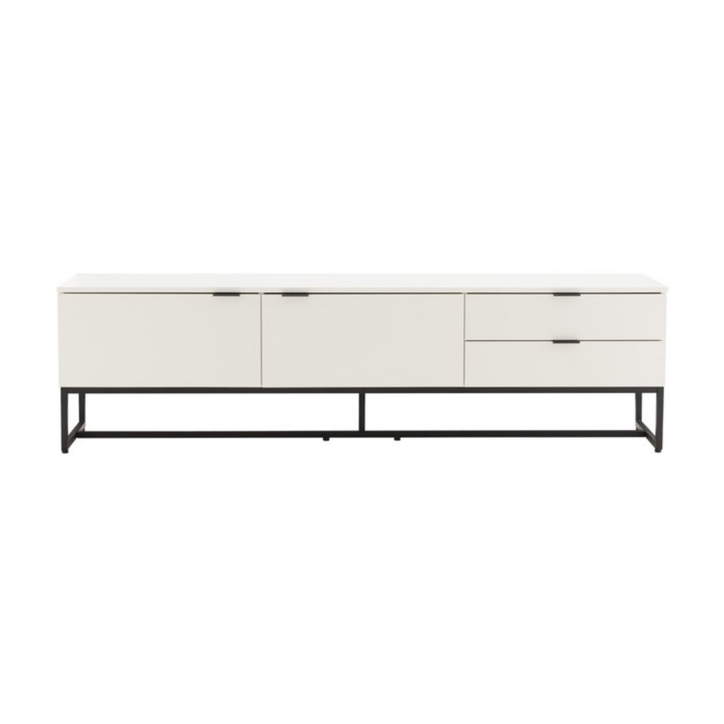 Svana 180cm ETU Entertainment TV Unit White, front view on a white background
