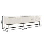 Svana 180cm ETU Entertainment TV Unit White — dimensions diagram