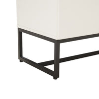 Svana 180cm ETU Entertainment TV Unit White, close-up of the black metal frame