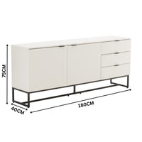 Svana 180cm Sideboard Buffet Table White — dimensions diagram