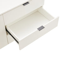 Svana 180cm Sideboard Buffet Table White, close-up of an open drawer
