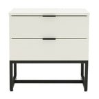 Svana 2 Drawer Bedside Table White, front view on a white background