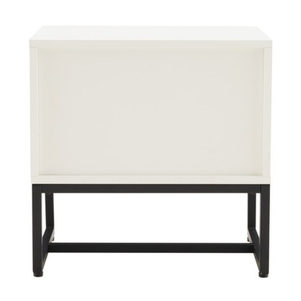 Svana 2 Drawer Bedside Table White, rear view