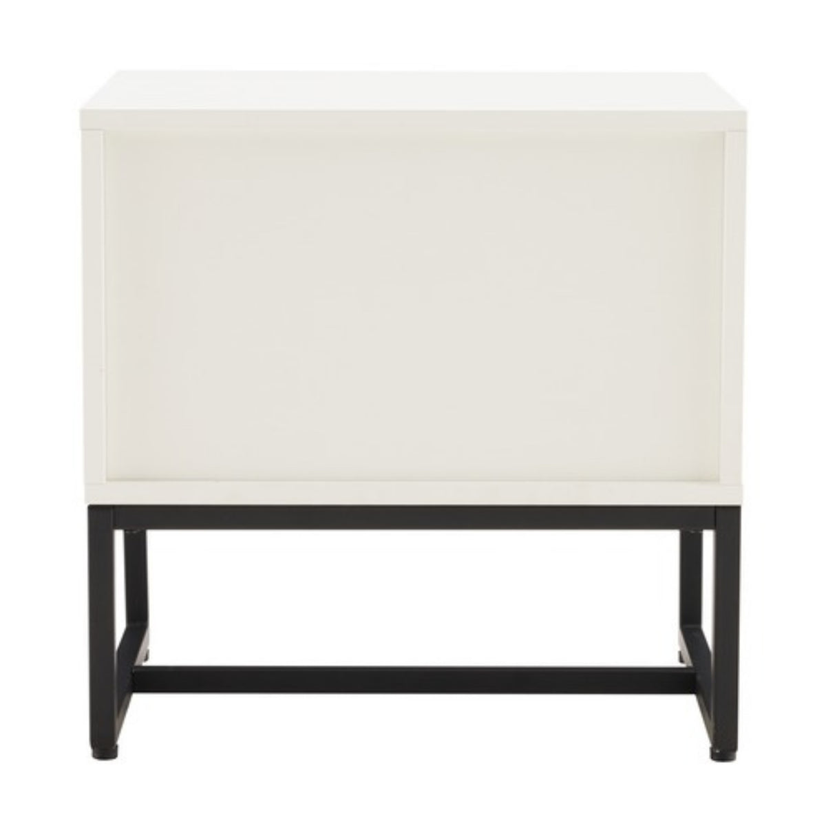 Svana 2 Drawer Bedside Table White, rear view