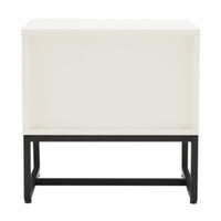 Svana 2 Drawer Bedside Table White, rear view
