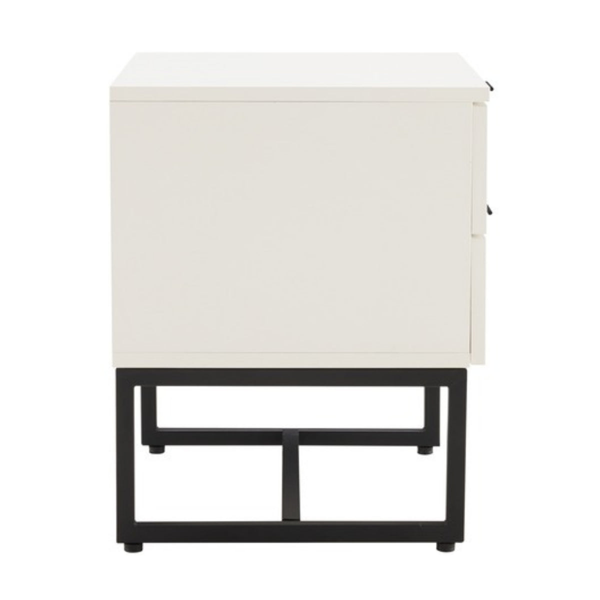 Svana 2 Drawer Bedside Table White, side view