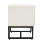 Svana 2 Drawer Bedside Table White, side view