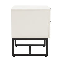 Svana 2 Drawer Bedside Table White, side view