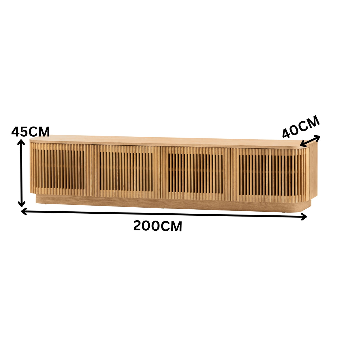 Tahlia 200cm 4 Doors ETU Entertainment TV Unit Natural
