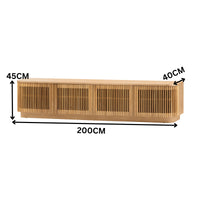 Tahlia 200cm 4 Doors ETU Entertainment TV Unit Natural
