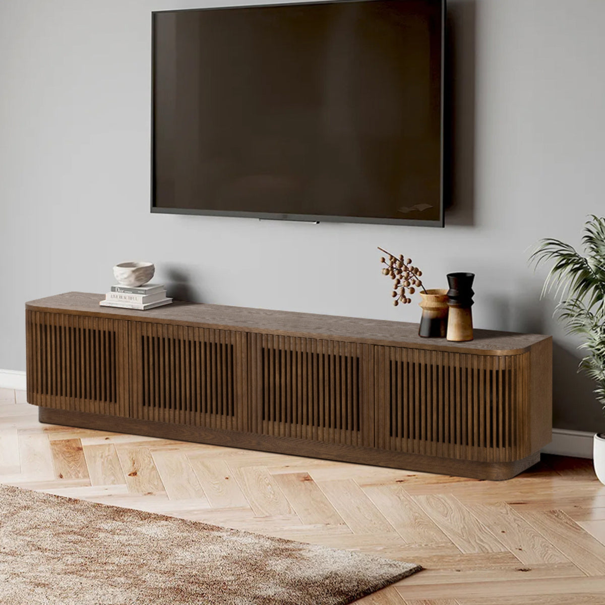 Tahlia 200cm 4 Doors ETU Entertainment TV Unit Walnut