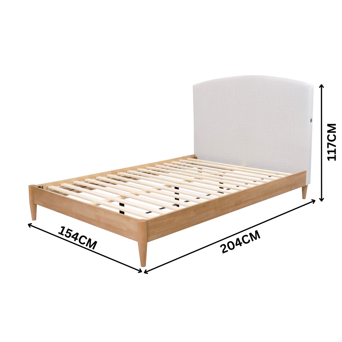 Tammy Double Bed Frame USB Port Oak Grey
