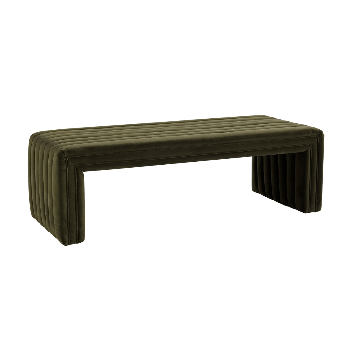 Tasker 140cm Velvet Bench Ottoman Moss