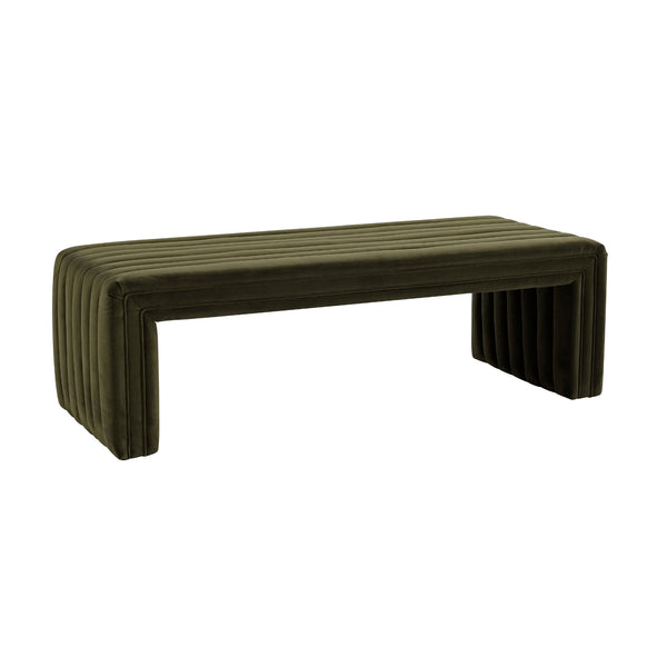 Tasker 140cm Velvet Bench Ottoman Moss
