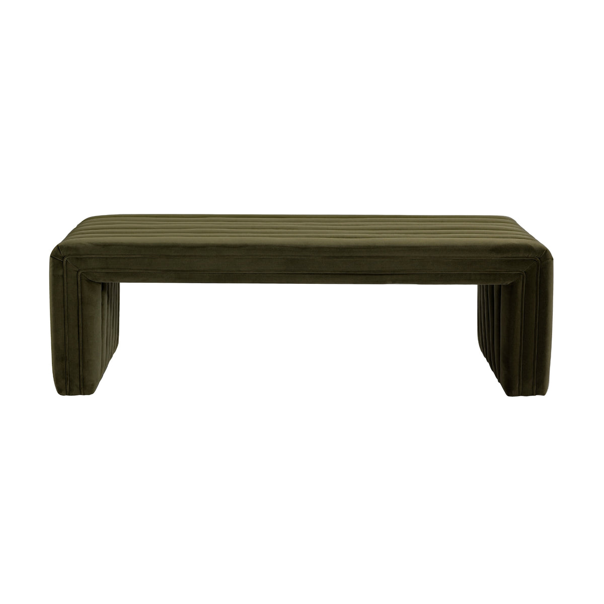 Tasker 140cm Velvet Bench Ottoman Moss
