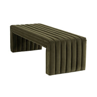 Tasker 140cm Velvet Bench Ottoman Moss