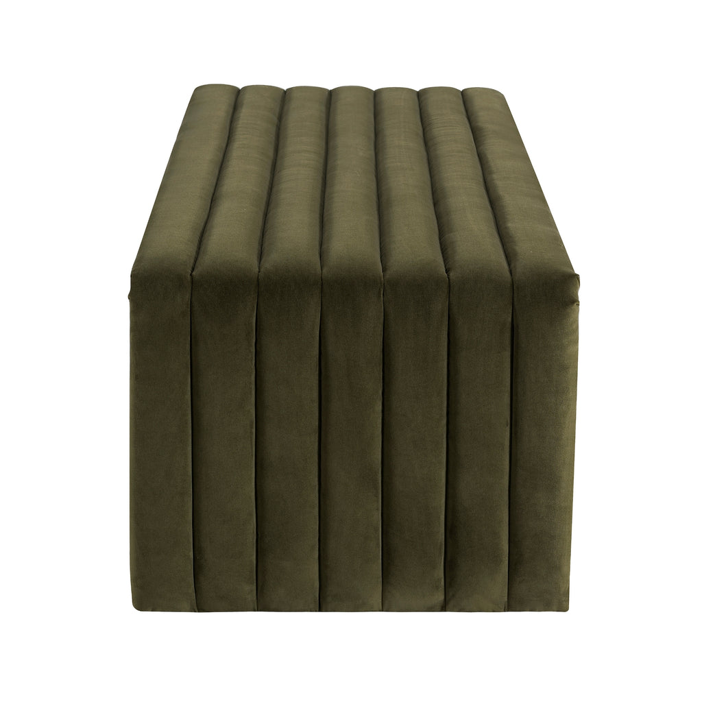 Tasker 140cm Velvet Bench Ottoman Moss