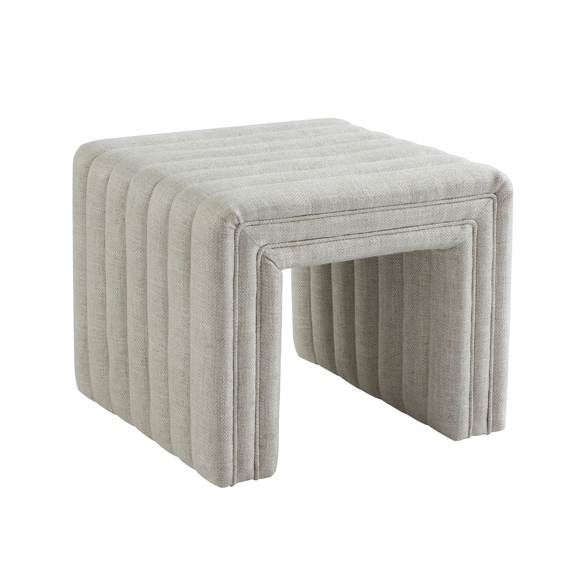 Tasker 55cm Linen Ottoman Natural